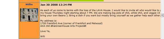 Willie%20Tash%20invitation%20for%20LAVA%20artists%20to%20congregate%20at%20his%20home%20on%20Frankfort%20Ave%2E
