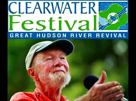 Clearwater Founder and legendary singer, songwruter,activist, Pete Seeger - Click Here To Learn More about Clearwater and The Great Hudson River Revival Music and Environmental Summer Festival!